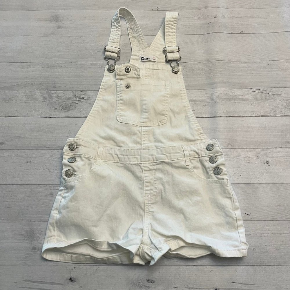 Epic‎ threads girls white shortalls overalls size 12